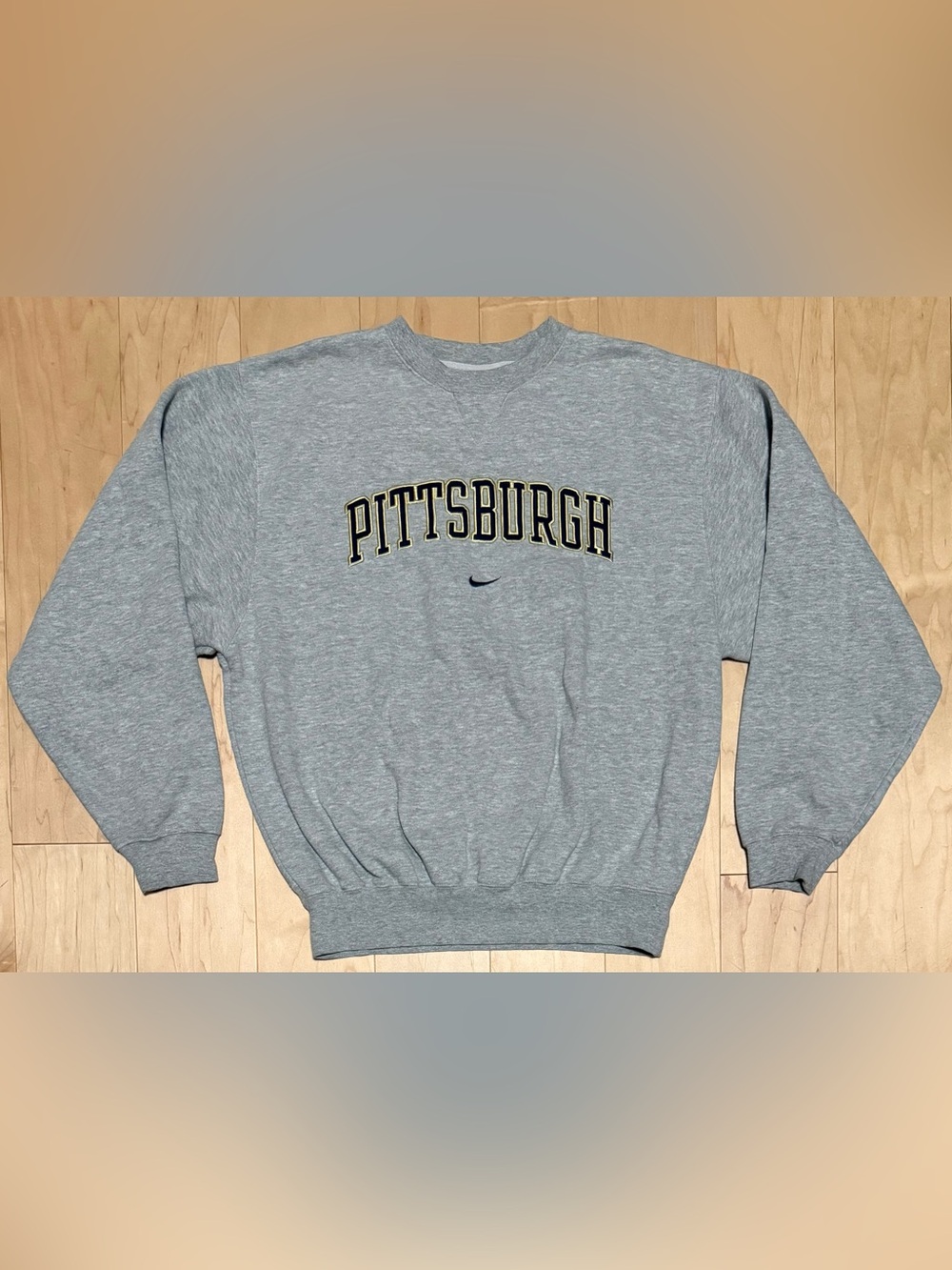 VTG Y2K University Pittsburgh Pitt Panthers Nike Crewneck Sweatshirt Gray Small
